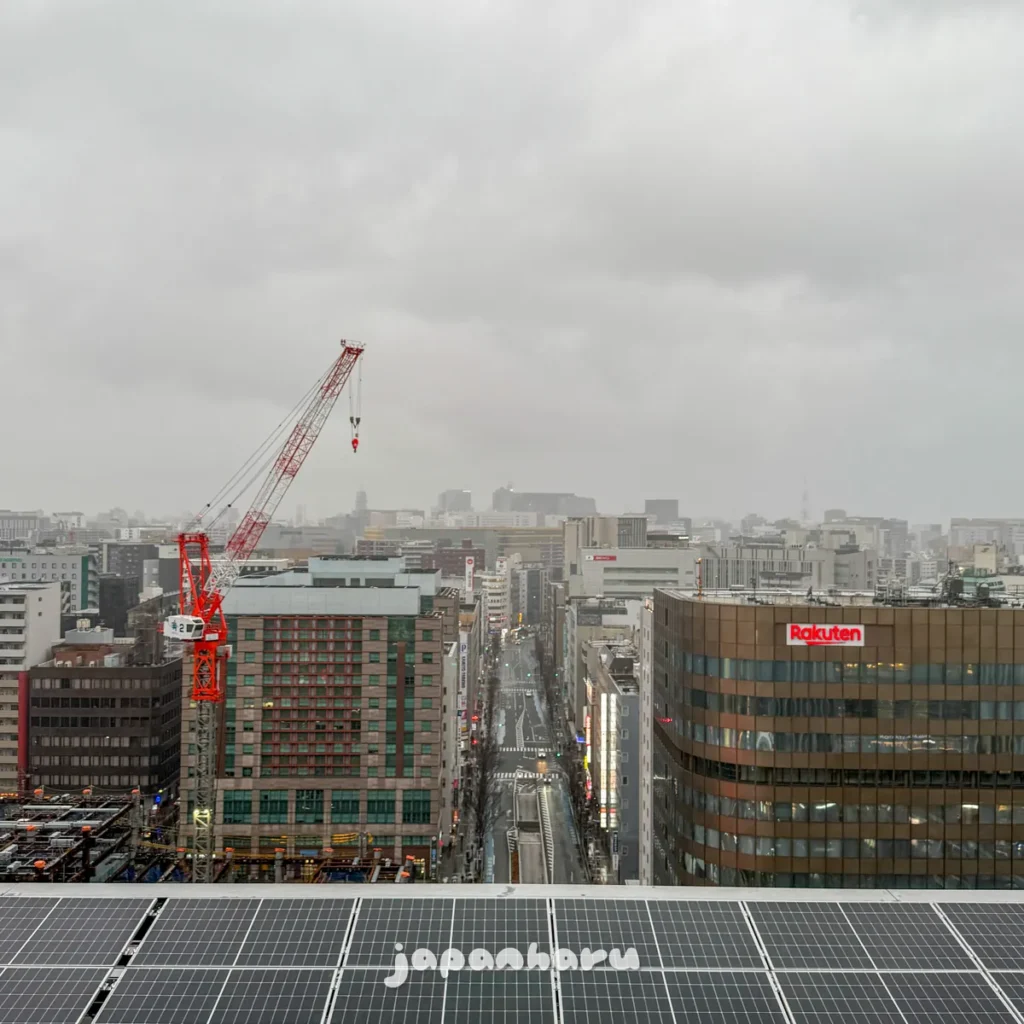 비 내리는 날 다시 가 본 아뮤플라자 하카타 옥상정원