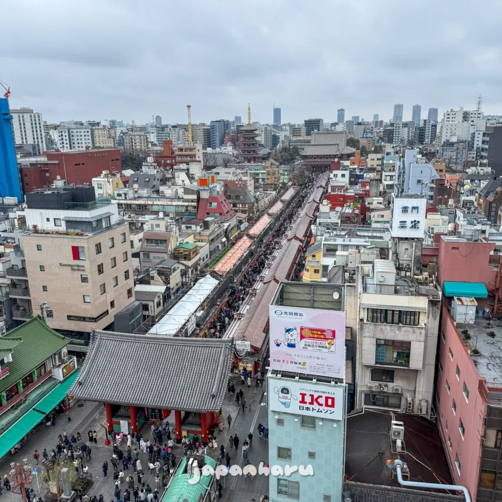 도쿄 센소지가 한 눈에 내려다보이는 스팟! 아사쿠사 문화관광센터 전망테라스