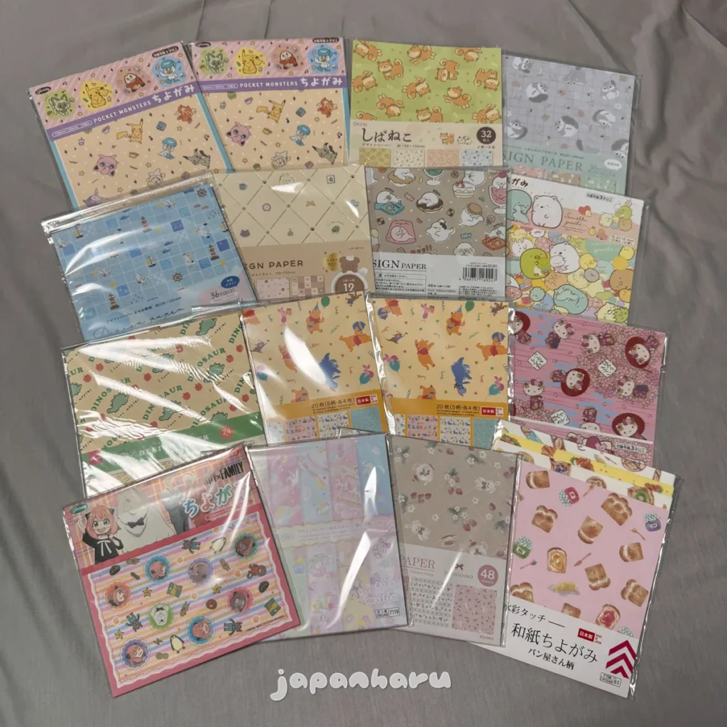 일본 백엔샵 다이소와 세리아에서 본 다양한 색종이들!